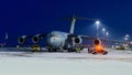 boeing c-17 globemaster of the australian air force arriving at the airport of linz