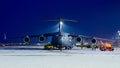 boeing c-17 globemaster of the australian air force arriving at the airport of linz