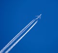 Boeing 747 contrail Royalty Free Stock Photo