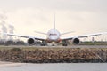 Boeing 787 dreamliner airliner on runway Royalty Free Stock Photo