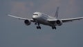 Boeing 787 Dreamliner of Japan airlines prepare to landing