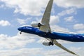 Boeing 787 Dreamliner prototype taking off at Farnborough International Airshow Royalty Free Stock Photo