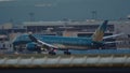 Boeing 787 Dreamliner of Vietnam airlines on final approach