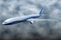 Boeing 777-300ER comercial aircraft Royalty Free Stock Photo