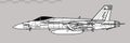 Boeing F/A-18E Super Hornet. Vector drawing of multirole fighter aircraft.