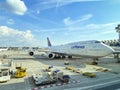 Boeing 747 jet airplane, Lufthansa