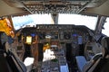 Boeing 747 jumbo jet cockpit Royalty Free Stock Photo