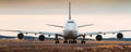 Boeing 747 jumbo jet - front view Royalty Free Stock Photo