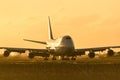 Boeing 747 jumbo jet morning light Royalty Free Stock Photo