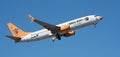 Boeing 737-8K5(WL). Corendon Airlines (Hull City Livery) flies in the blue sky