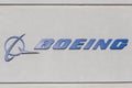 Boeing Logo sign on a building at Los Angeles International Airport LAX