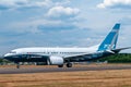 Boeing 737-7 MAX, N7201S. Farnborough International Airshow, July 16, 2018 Royalty Free Stock Photo