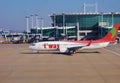 A Boeing 737-83N airplane from Korean low-cost airline TWay TW