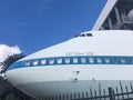 Boeing 747-123 with names of space shuttle pilots in Space Center Houston, Texas, USA Royalty Free Stock Photo