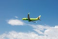 Boeing 737 Next Gen S7 Siberia Airlines taking off at Tivat Airport, Montenegro.