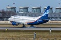 Boeing 737 Nordavia airlines, airport Pulkovo, Russia Saint-Petersburg May 2017. Royalty Free Stock Photo