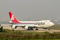 A Boeing 747-4R7F Airplane Of Cargolux Taxiing On Runway Of Tan Son Nhat International Airport, Vietnam. Royalty Free Stock Photo