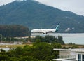 Boeing 737 SilkAir lands from the sea