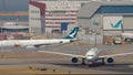 Boeing 777 Singapore Airlines turn ranway before departure