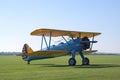 Boeing Stearman on the flight lane Royalty Free Stock Photo