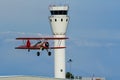 Boeing Stearman plane landing at Centennial airport near Denver, Colorado Royalty Free Stock Photo