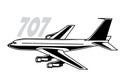 Boeing 707. Stylized Drawing Of A Vintage Passenger Airliner.