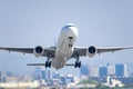 Boeing 777-300 taking off Royalty Free Stock Photo