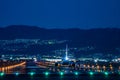 Boeing 737 taking off in the night Royalty Free Stock Photo