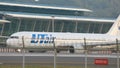 Boeing 767 taxiing to start