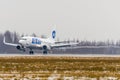 Boeing 737 Utair, airport Pulkovo, Russia Saint-Petersburg January 2017 Royalty Free Stock Photo