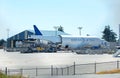 Boeing 787 wings coming out of 747 freighter Dreamlifter