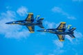 Boeings of Blue Angles squadron in Miramar sky, USA Royalty Free Stock Photo