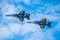 Boeings of Blue Angles squadron in Miramar sky, USA Royalty Free Stock Photo