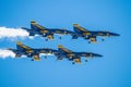 Boeings of Blue Angles squadron in Miramar sky, USA Royalty Free Stock Photo