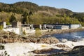 Boen bruk, a parquet factory in Norway, located next to the river Tovdalselva. Boen in Kristiansand, Norway Royalty Free Stock Photo