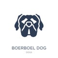 Boerboel dog icon. Trendy flat vector Boerboel dog icon on white