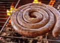 Boerewors sausage on a South African braai