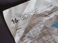 Boerse Stock Market on German newspaper in Hamburg