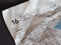 Boerse Stock Market on German newspaper in Hamburg