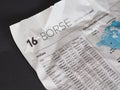 Boerse Stock Market on German newspaper in Hamburg