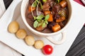 Boeuf bourguignon with fresh herbs Royalty Free Stock Photo