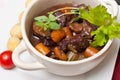 Boeuf bourguignon with fresh herbs Royalty Free Stock Photo