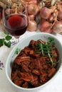 Boeuf bourguignonne bowl vertical Royalty Free Stock Photo