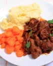 Boeuf bourguignonne meal vertical Royalty Free Stock Photo