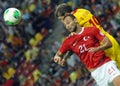 Bogdan Stancu and Omer Toprak in Romania-Turkey World Cup Qualifier Game