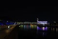 Bogdana Khmelnitskogo Pedestrian Bridge and Moscow river landscape, Russia.