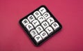 Boggle game text blocks in random order Royalty Free Stock Photo