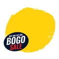 Bogo buy one get one sale background with text space