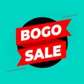 Bogo buy one get one sale ribbon background