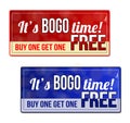 Bogo coupon, voucher, tag